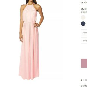 Petal Pink Chiffon Halter A-line Bridesmaid Dress by Levkoff